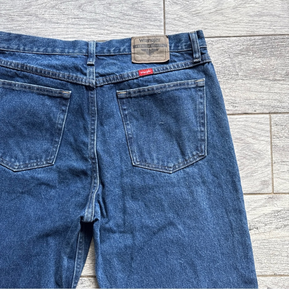 WRANGLER Men's 33x33 Jeans BLUE DENIM WESTERN STRAIGHT LEG PREPPY USA COWBOY - Picture 7 of 10